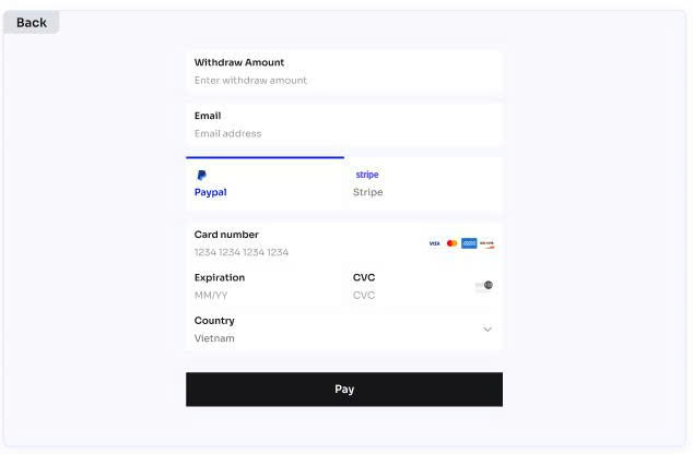Wallet connection interface