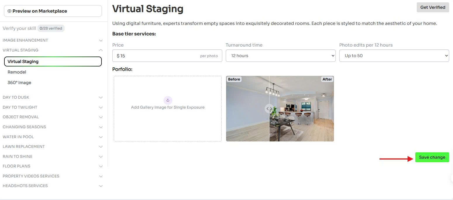 Save information button